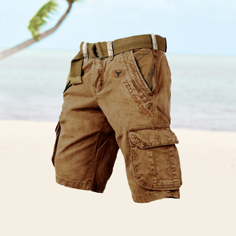 Connor Men’s Cargo Shorts | Multi-Pocket Knee Length Shorts with Belt
