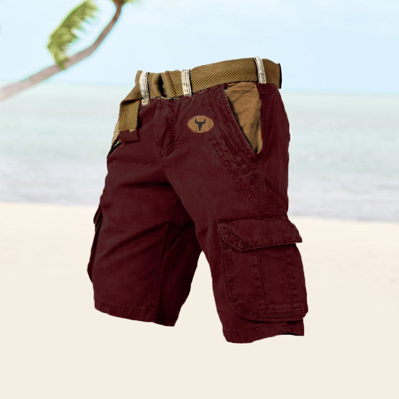 Connor Men’s Cargo Shorts | Multi-Pocket Knee Length Shorts with Belt