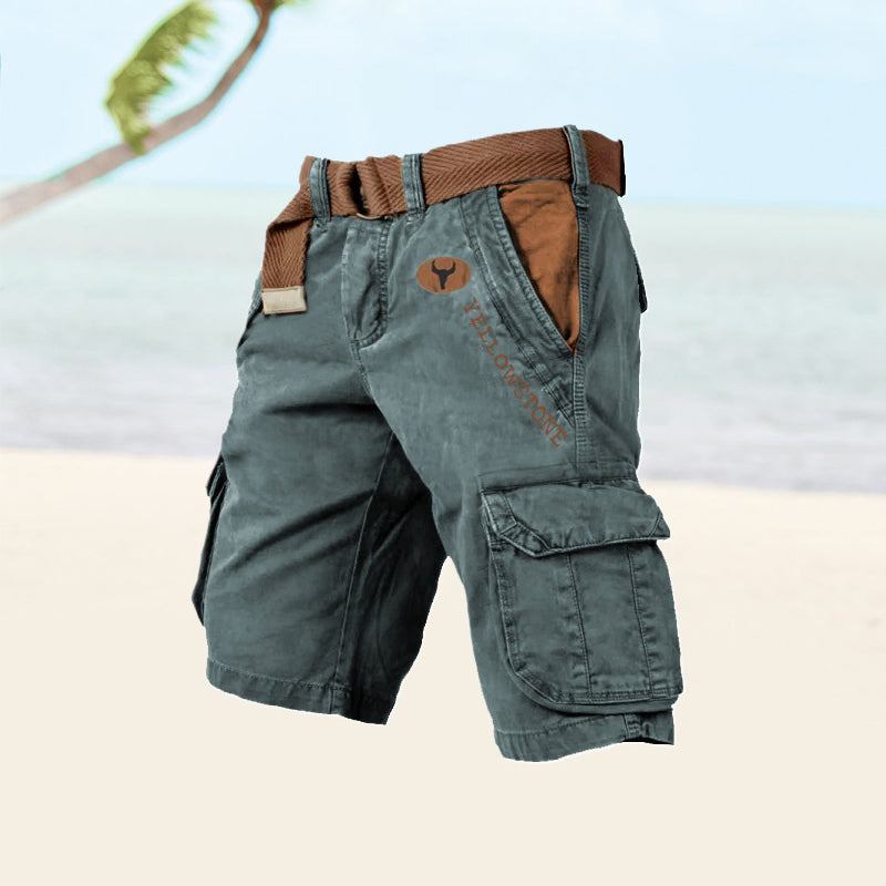 Connor Men’s Cargo Shorts | Multi-Pocket Knee Length Shorts with Belt