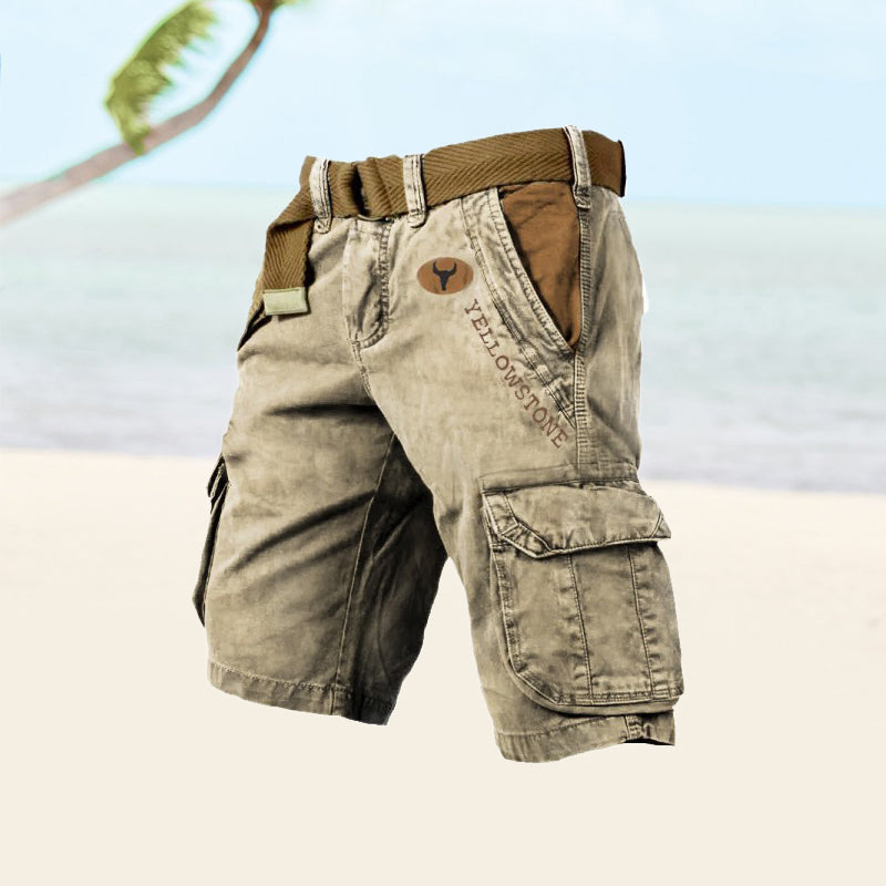 Connor Men’s Cargo Shorts | Multi-Pocket Knee Length Shorts with Belt