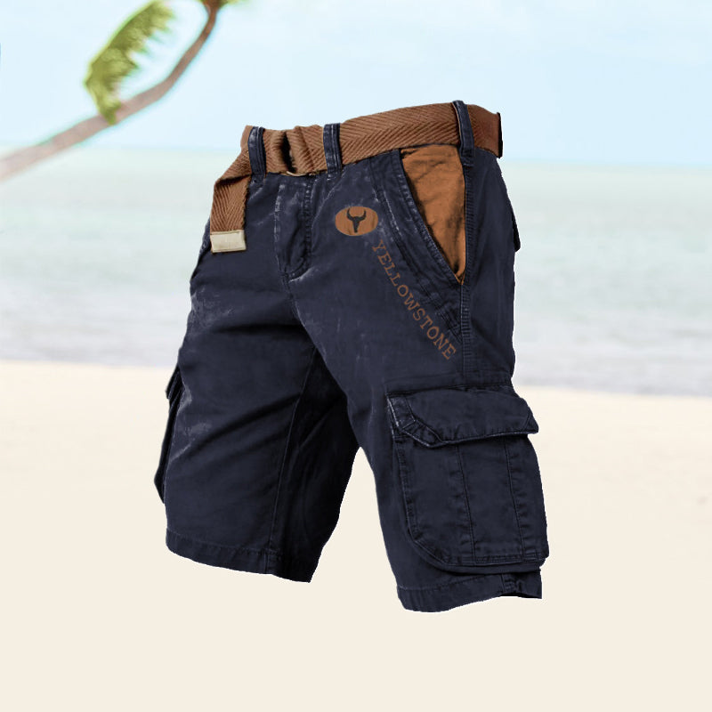 Connor Men’s Cargo Shorts | Multi-Pocket Knee Length Shorts with Belt
