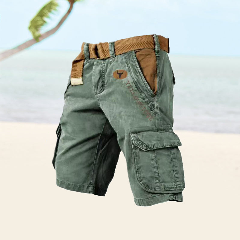 Connor Men’s Cargo Shorts | Multi-Pocket Knee Length Shorts with Belt