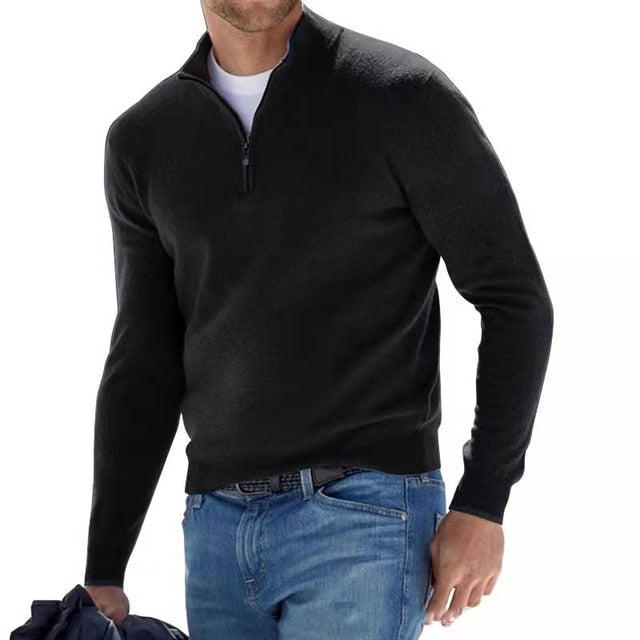 Rowan | Men’s Zip-Up Wool Blend Sweater