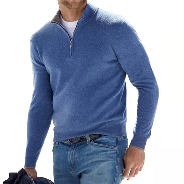 Rowan | Men’s Zip-Up Wool Blend Sweater