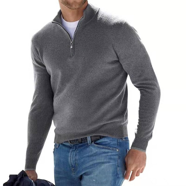 Rowan | Men’s Zip-Up Wool Blend Sweater