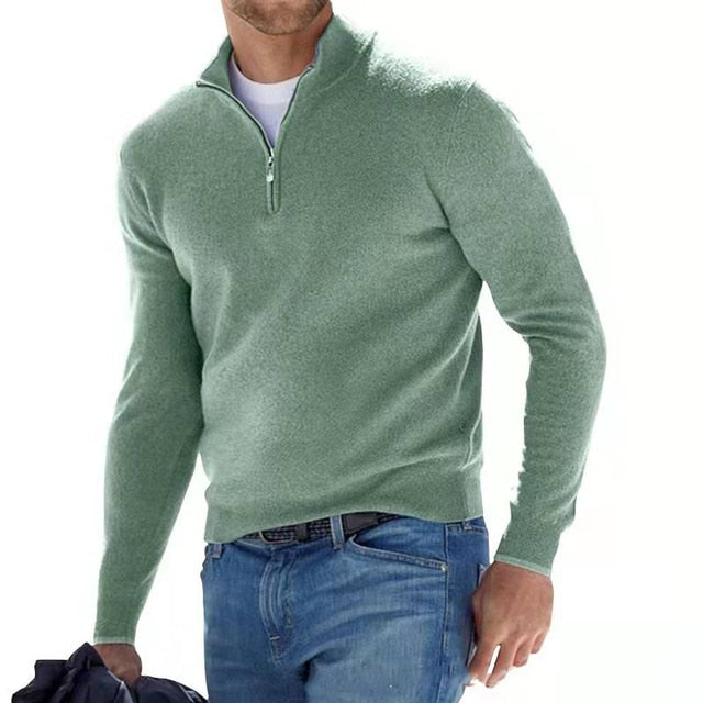 Rowan | Men’s Zip-Up Wool Blend Sweater