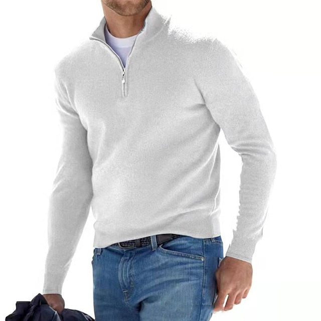 Rowan | Men’s Zip-Up Wool Blend Sweater