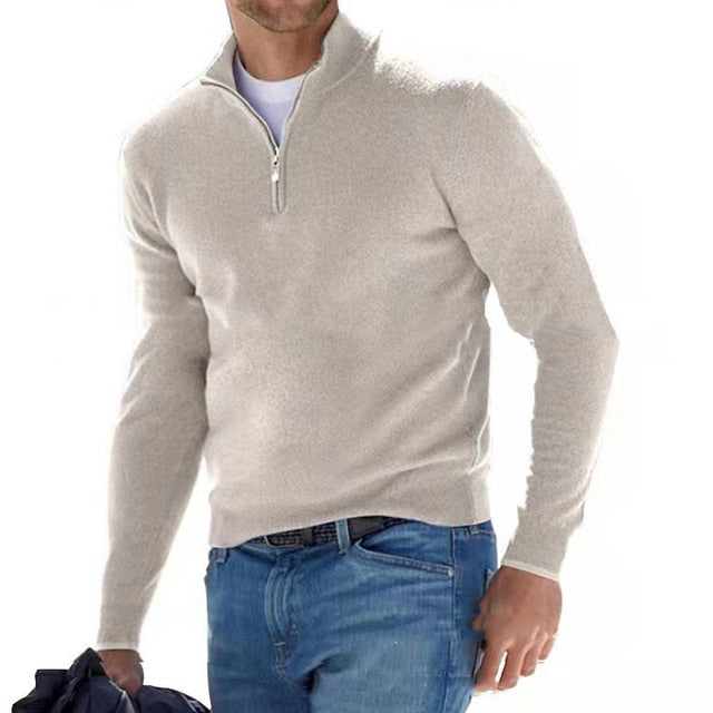 Rowan | Men’s Zip-Up Wool Blend Sweater
