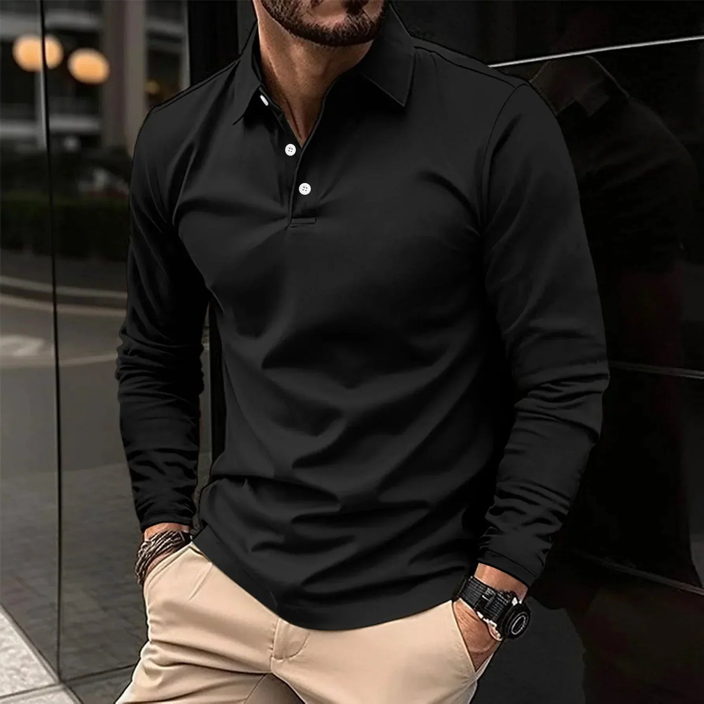 ROGER - CASUAL LONG-SLEEVED POLO